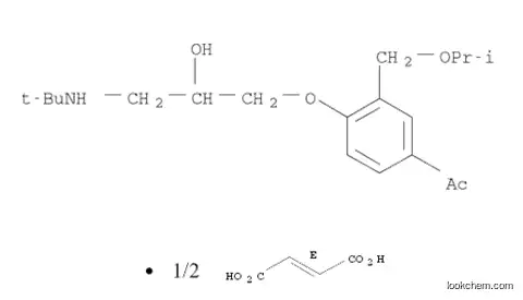 Molecular Structure of 104450-43-3 (Ethanone, 1-[4-[3-[(1,1-dimethylethyl)amino]-2-hydroxypropoxy]-3-[(1-methylethoxy)methyl]phenyl]-, (2E)-2-butenedioate (2:1) (salt) (9CI))